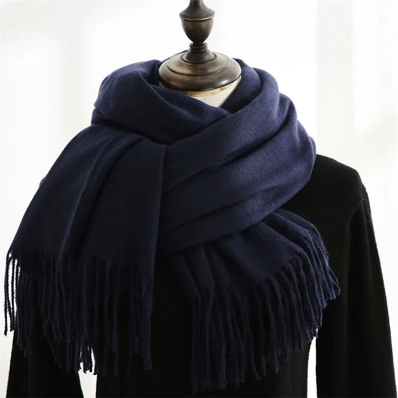 Men's Fashion Winter Scarf  With Tassel Cashmere Wrap