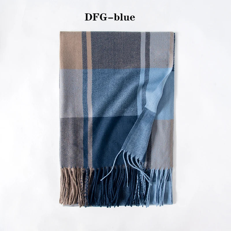 Men's Fashion Winter Scarf  With Tassel Cashmere Wrap