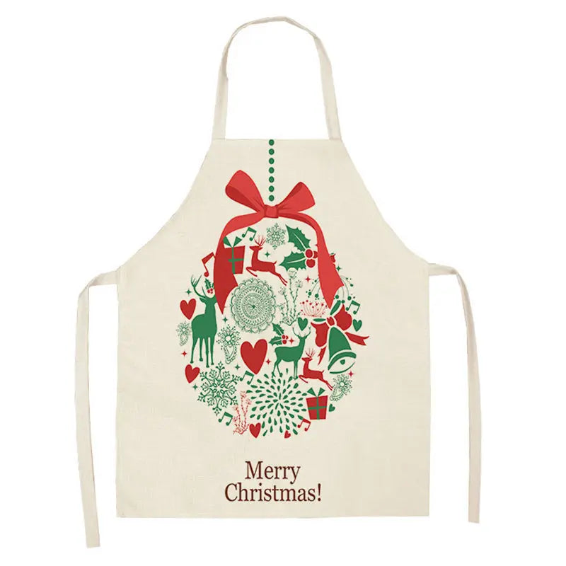 Matching Parent & Child Christmas Linen Blend Apron