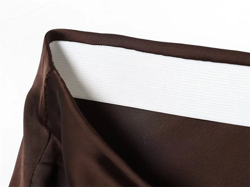 New Arrival Elegant and Fashionable Solid Color Satin Lace Trim Skirt