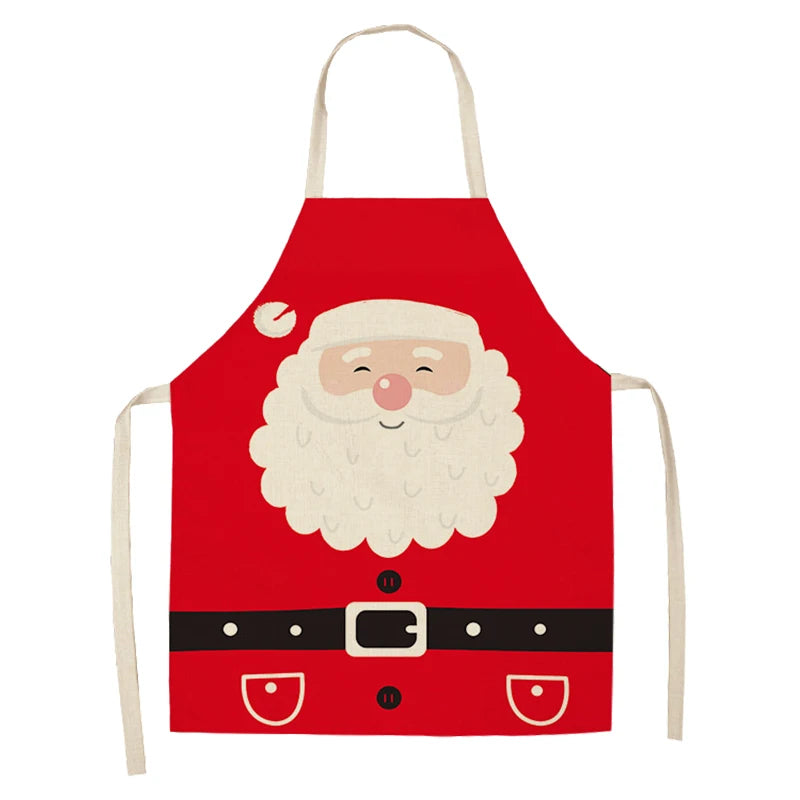 Linen Merry Christmas Apron for Home Kitchen
