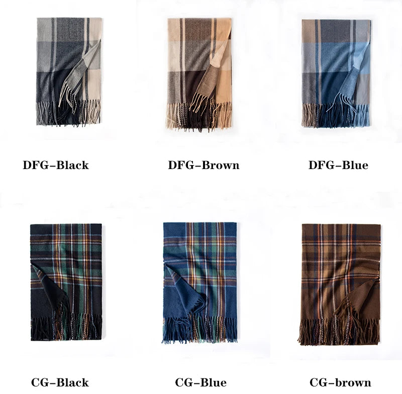 Men's Fashion Winter Scarf  With Tassel Cashmere Wrap