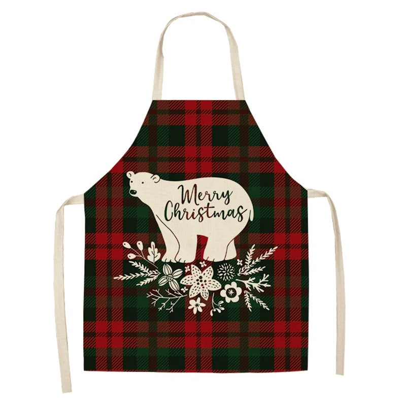 Linen Merry Christmas Apron for Home Kitchen