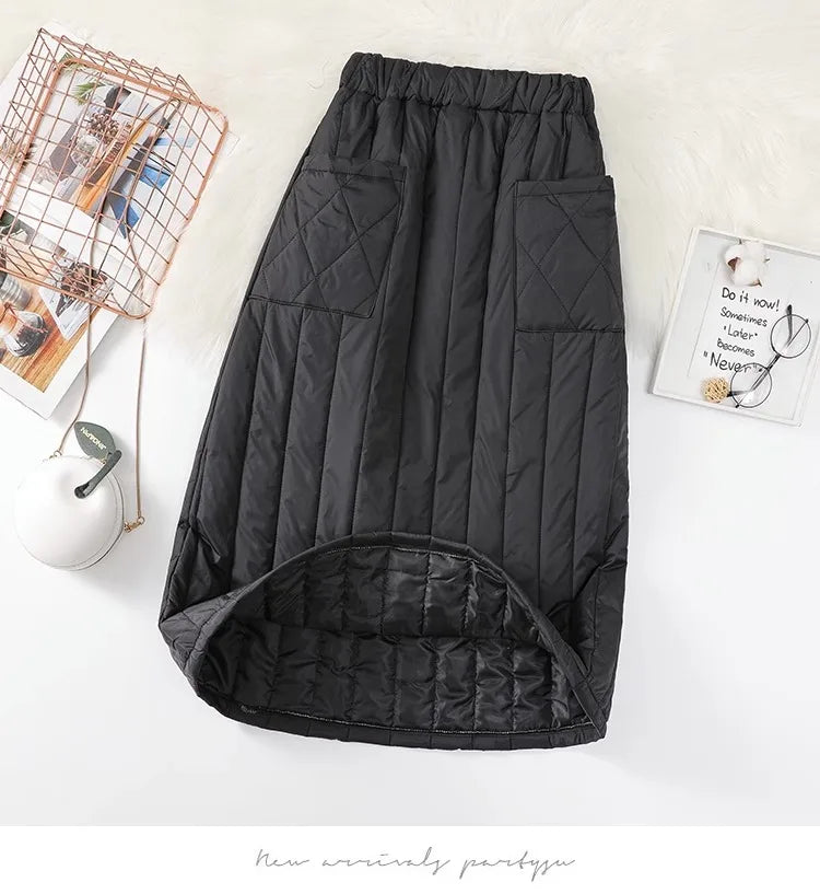 Windproof Cotton High Waist Women's A-Line Skirt