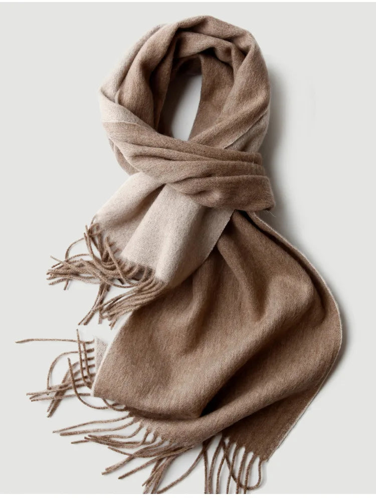 Men's Double-Sided Solid Wool Business Scarf