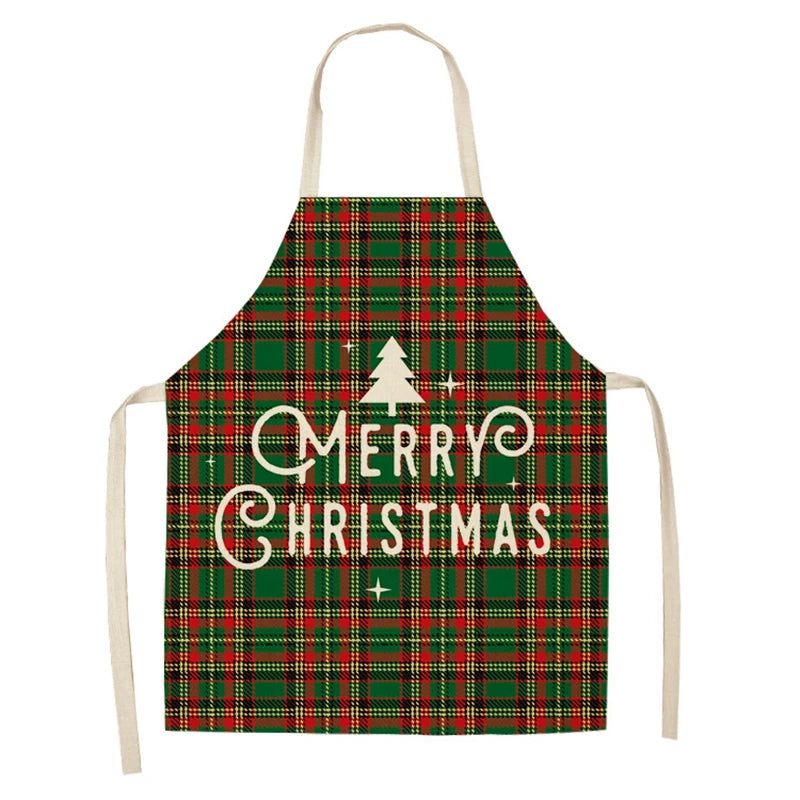 Linen Merry Christmas Apron for Home Kitchen