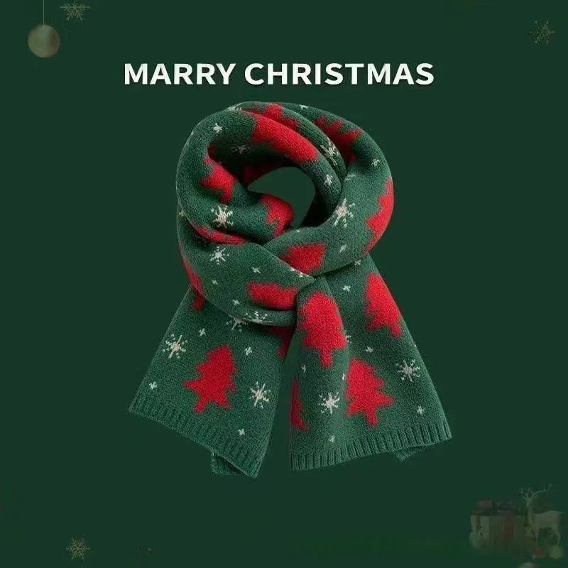 Christmas Tree Patterned Winter Neck Scarf