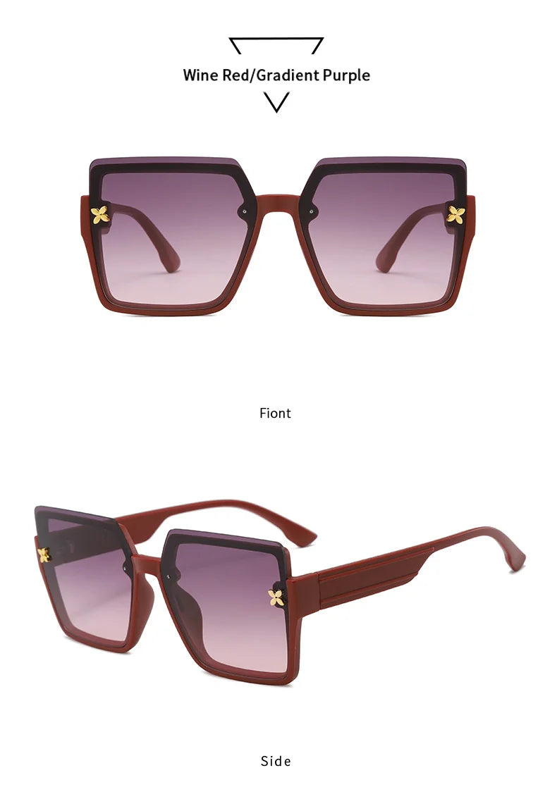 Niche Exquisite Square Sun Glasses - Protective Glasses UV400