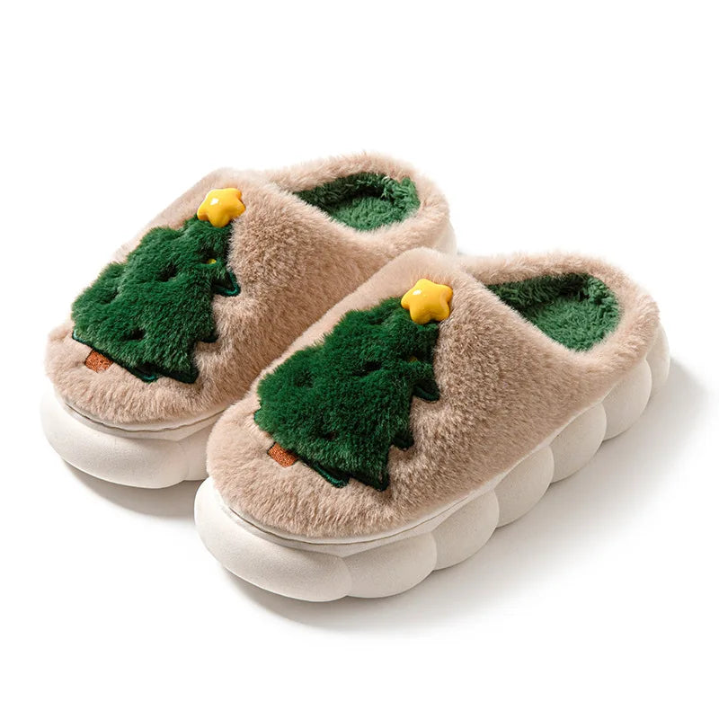 Christmas Themed Soft Cotton Plush Slippers