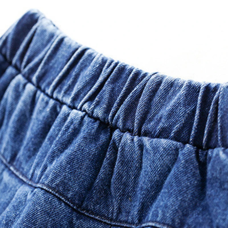 Girls New Casual Fashion Jean Skirt - Solid Color Lightweight Loose and Comfortable