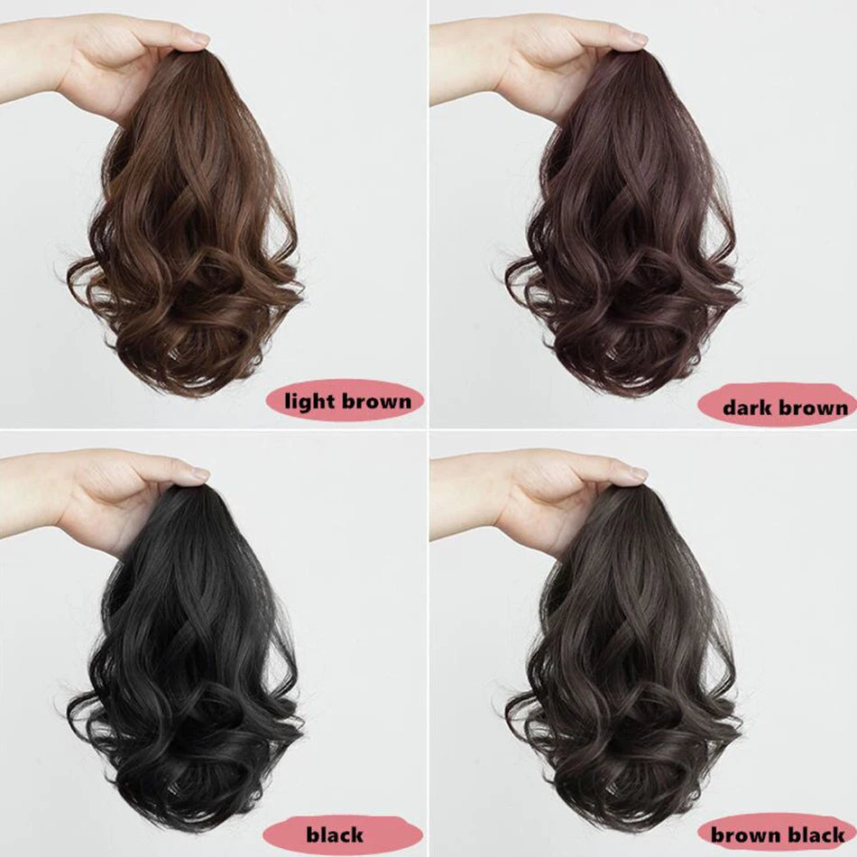 Synthetic Short Curly Wig Ponytail 12Inch Claw Clip-In