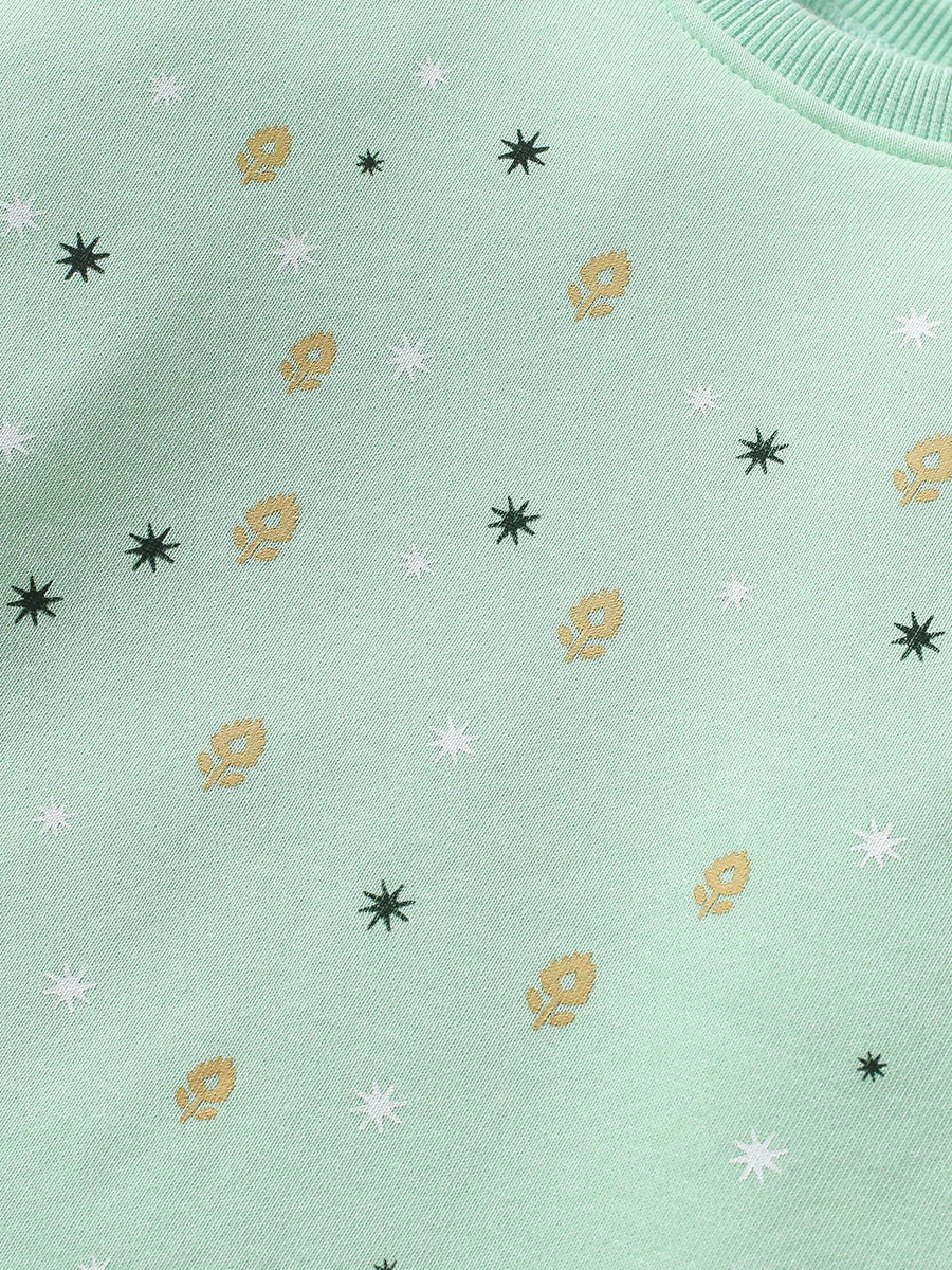 Girl's Long Sleeved Mesh and Velvet Princess Skirt Set