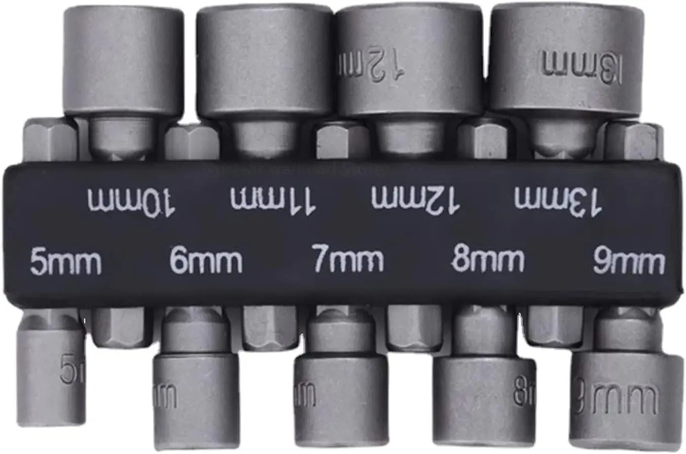 9pcs 5mm-13mm Hex Sockets Sleeve Nozzles Nut Driver Set Screwdriver Set