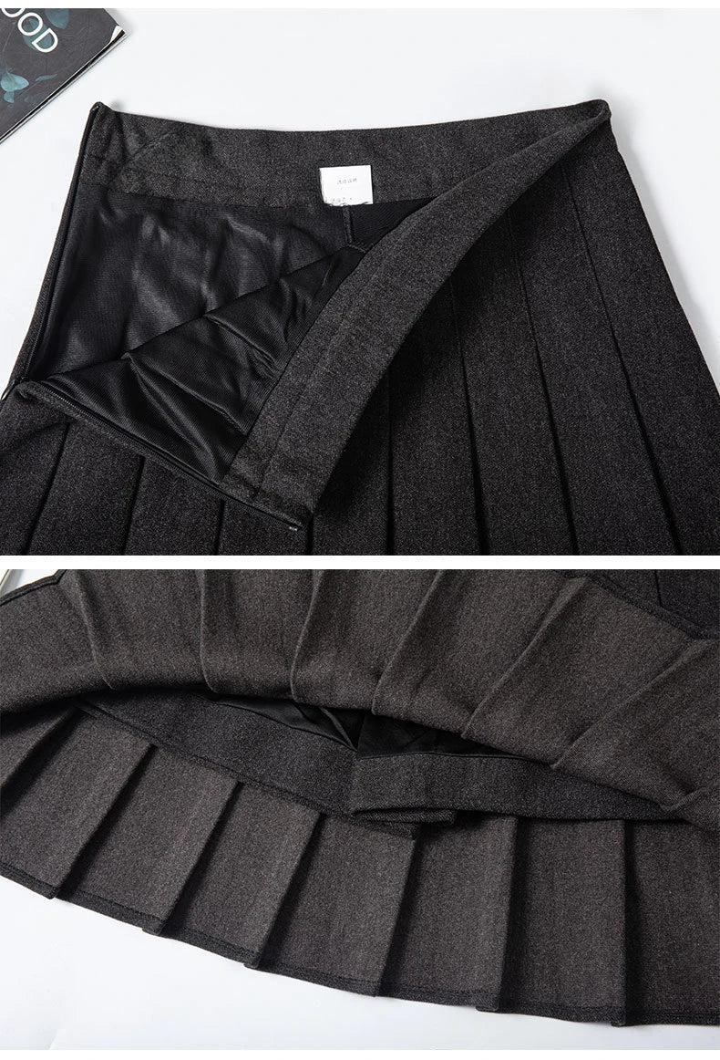 Pleated High Waisted Winter Skirt