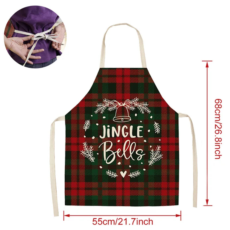 Linen Merry Christmas Apron for Home Kitchen