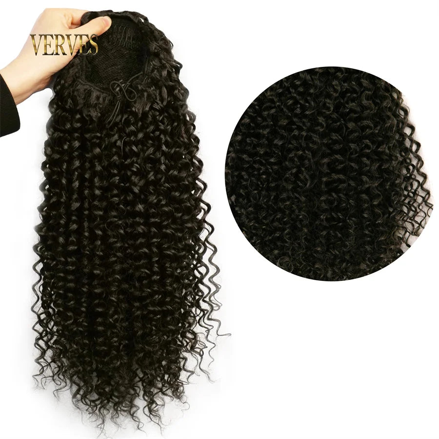 Synthetic Drawstring Puff Afro Curly 16 Inch Ponytail