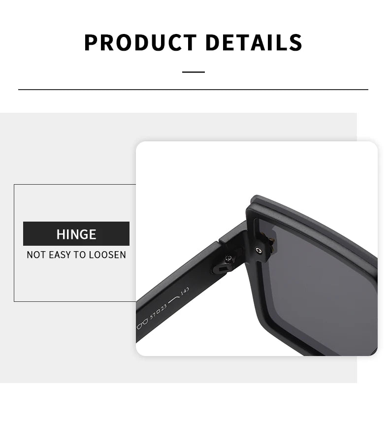 Niche Exquisite Square Sun Glasses - Protective Glasses UV400