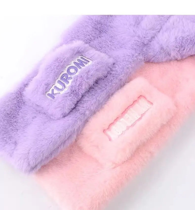 Children's Cotton One-Piece Scarf Hat - New Style Kuromi Melody Cinnamoroll Soft Plush Toy