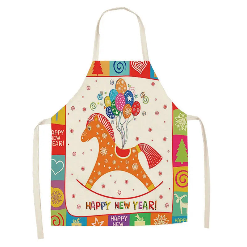Matching Parent & Child Christmas Linen Blend Apron