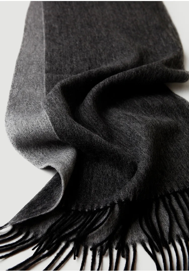 Men's Double-Sided Solid Wool Business Scarf