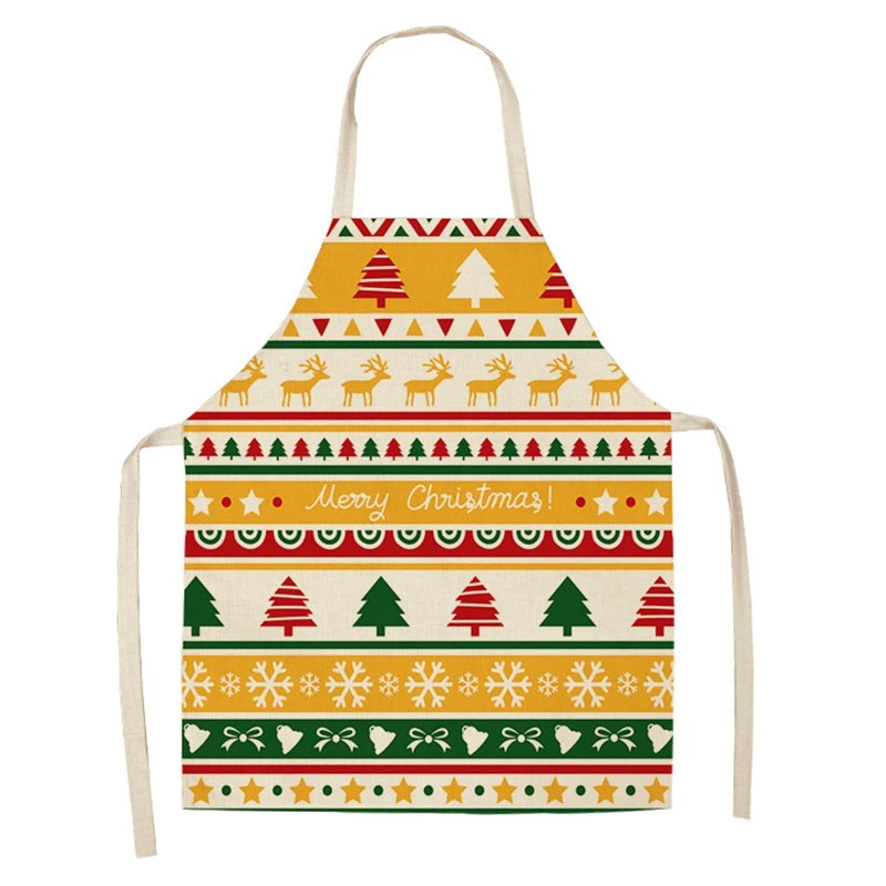 Linen Merry Christmas Apron for Home Kitchen