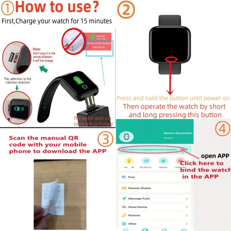 Smart Watch For Women - Bluetooth Connected Phone Player Music Fitness Sport Bracelet