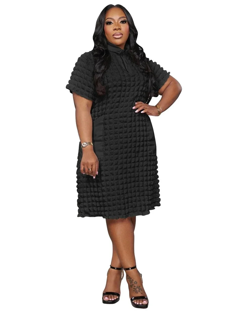 Women Casual Plus Size Dress  with Pockets
