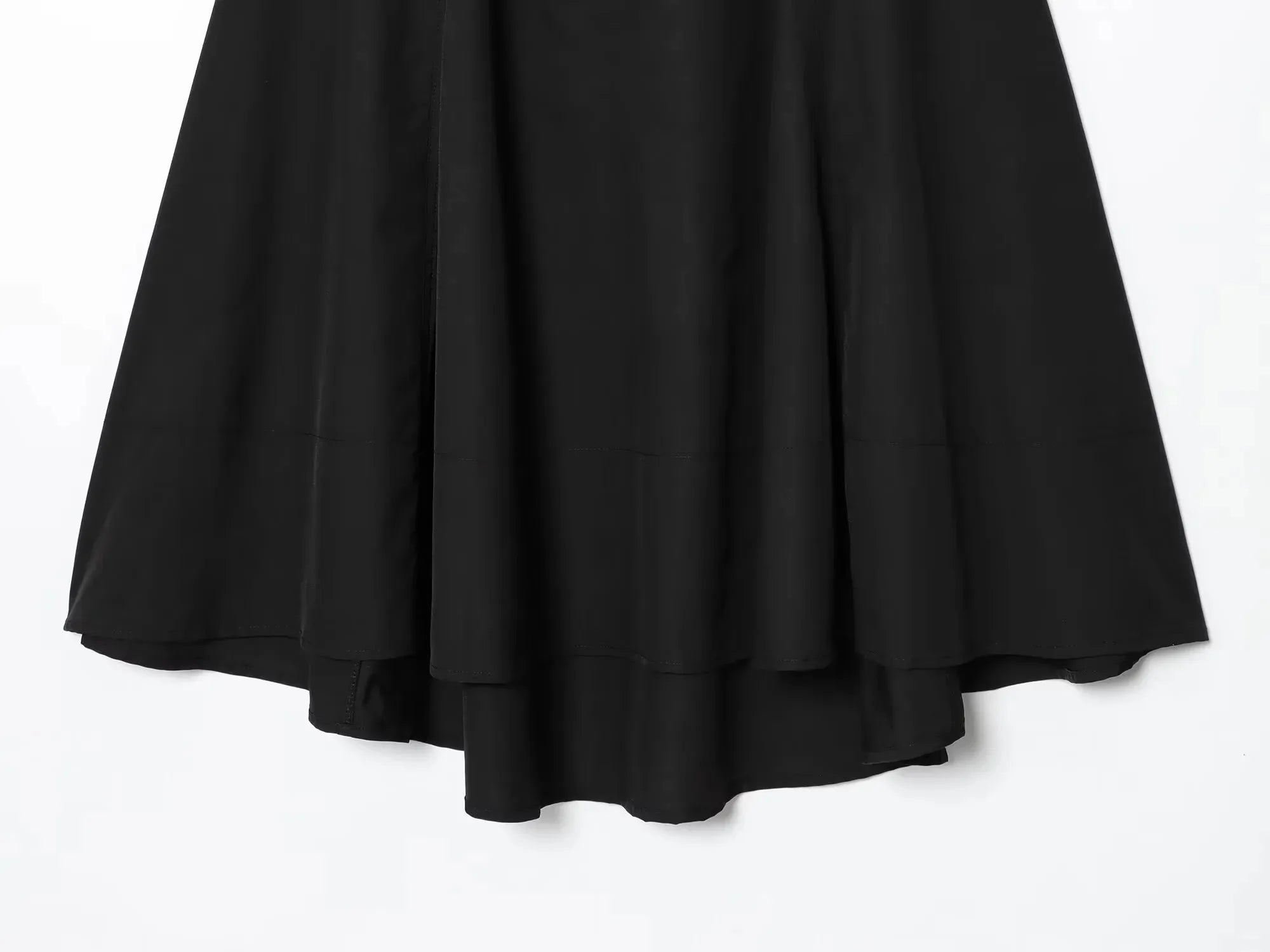 New Winter Casual Fashion Black Zipper Midi Skirts