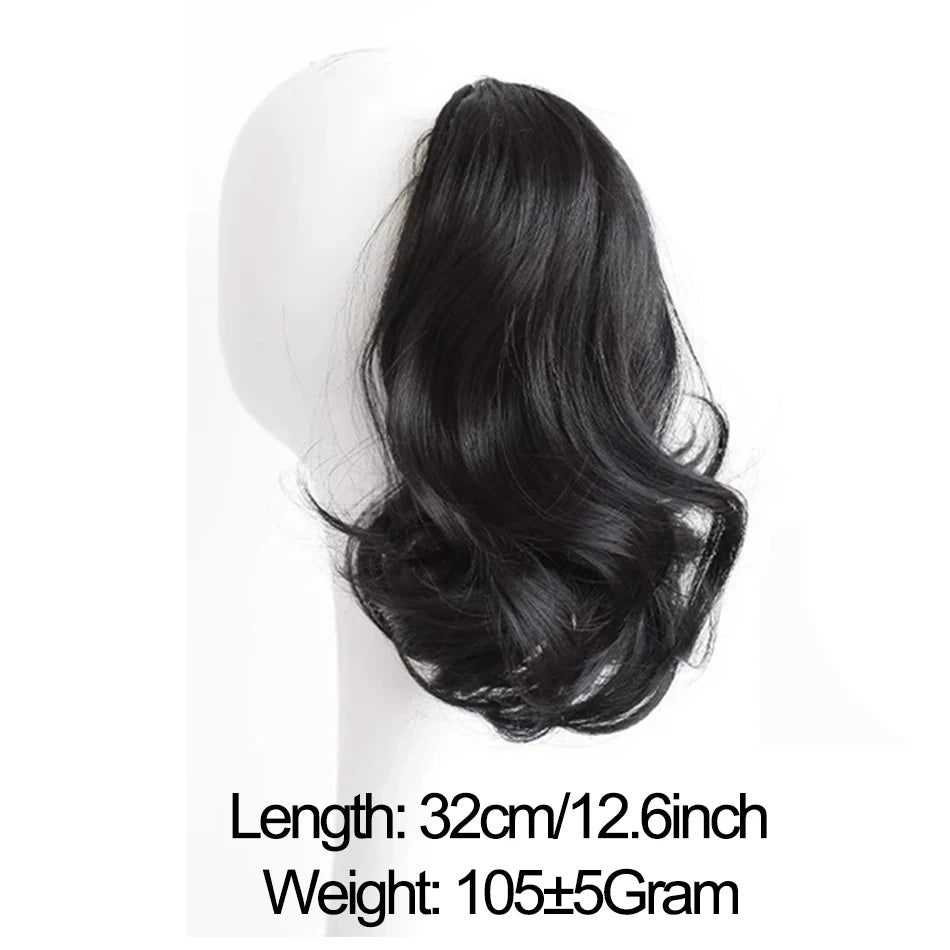 Synthetic Short Curly Wig Ponytail 12Inch Claw Clip-In