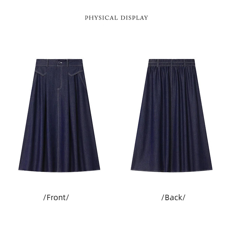 LOUIS YAO  Knee Length Jean Skirt