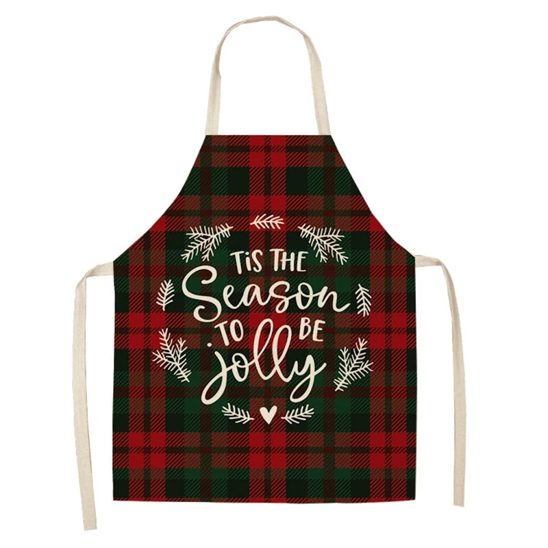 Linen Merry Christmas Apron for Home Kitchen