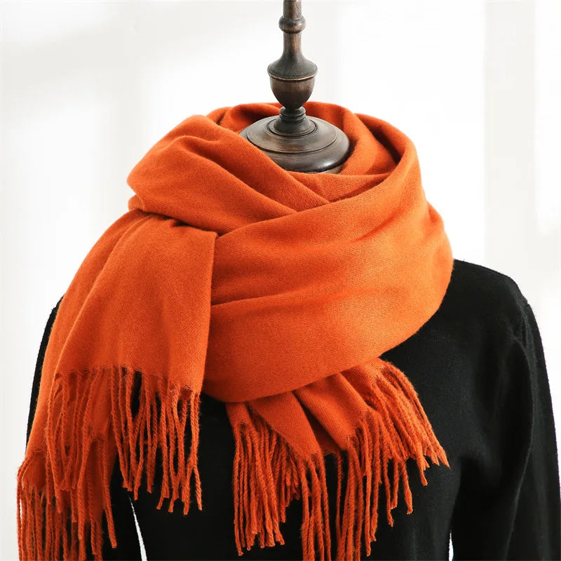 Men's Fashion Winter Scarf  With Tassel Cashmere Wrap