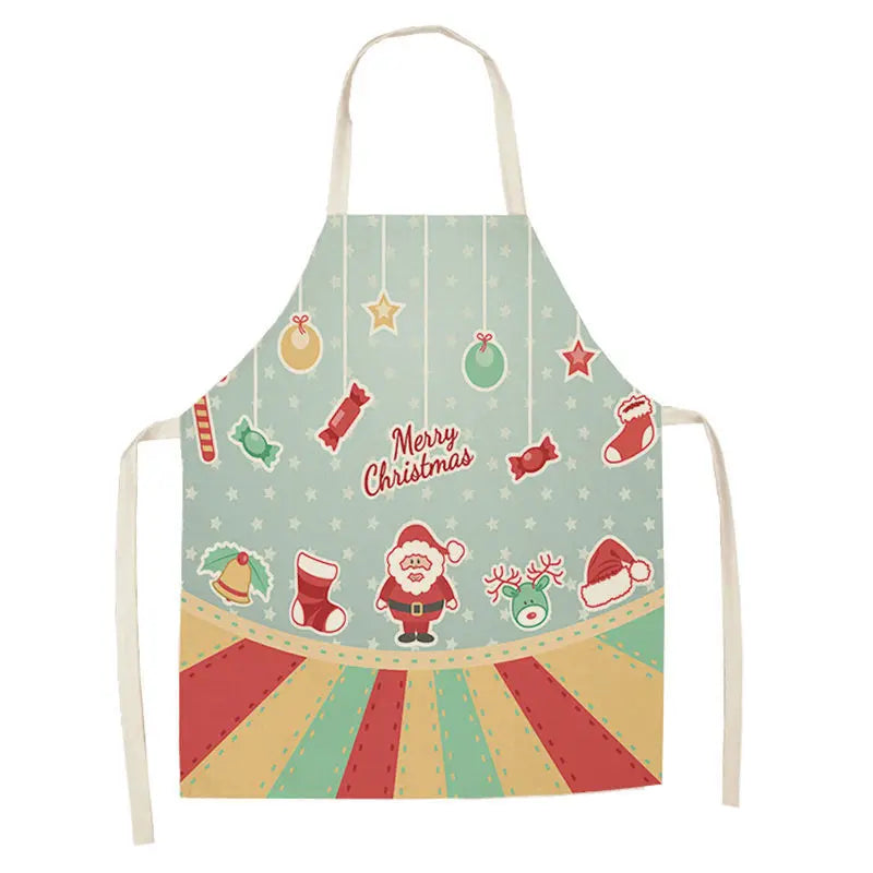 Matching Parent & Child Christmas Linen Blend Apron