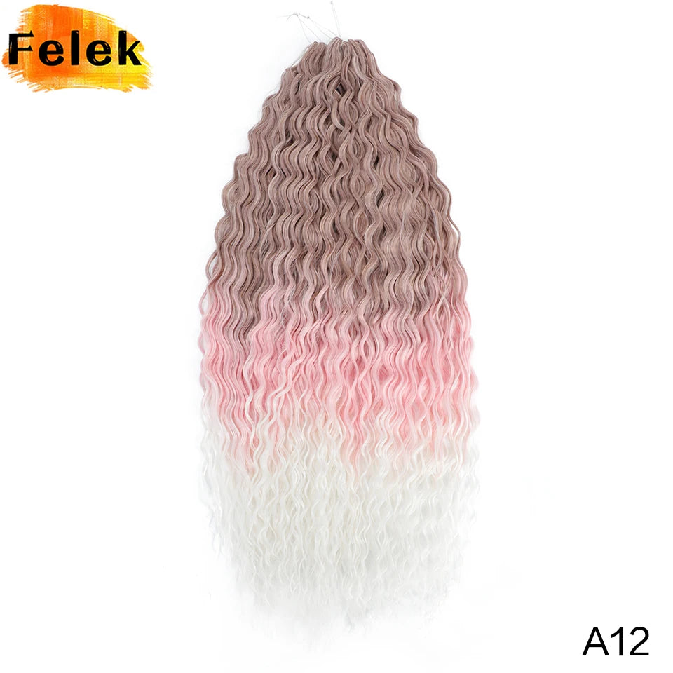 3Pcs Synthetic Ariel Water Wave Twist Curl Braiding Hair