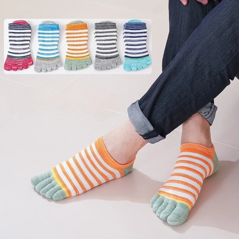 Low Cut Ankle Cotton Toe Socks