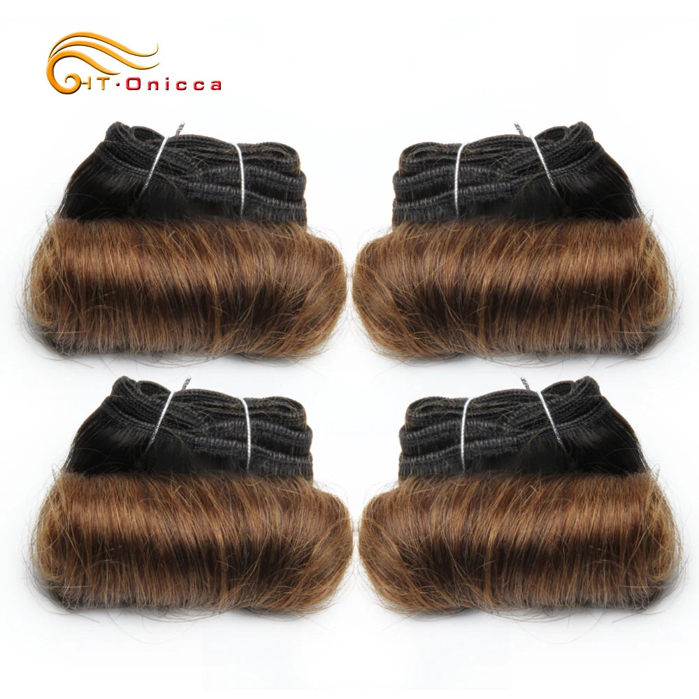4Pc Wavy & Curly Malaysian Human Hair Weave Bundles