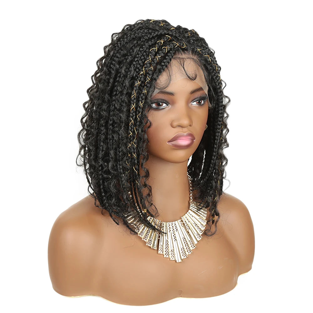 12" Synthetic Knotless Box Braided Lace Front Wig