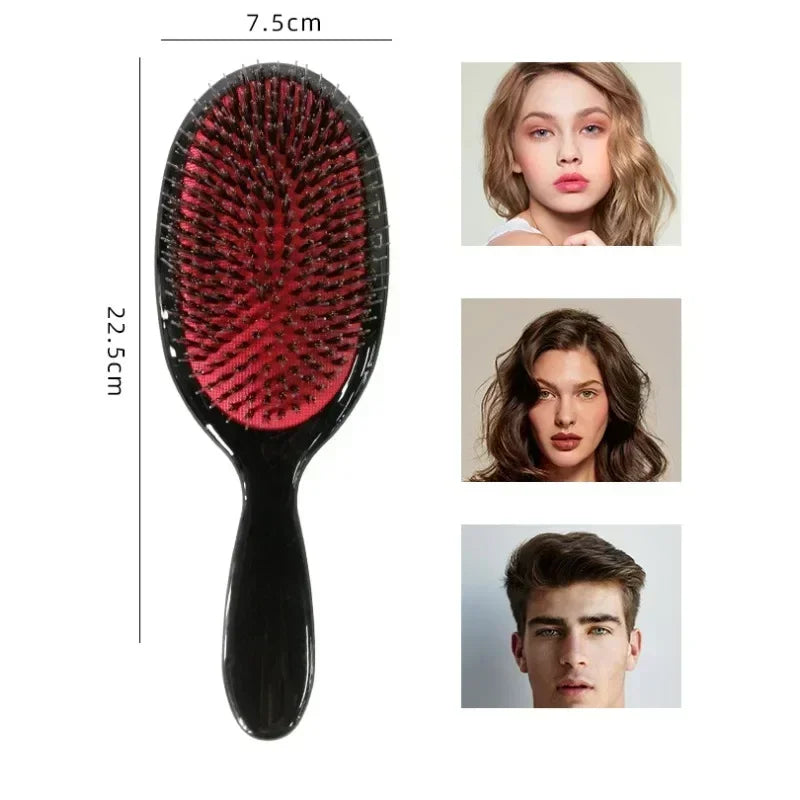 Boar Bristle Comb Massage Hair Brush