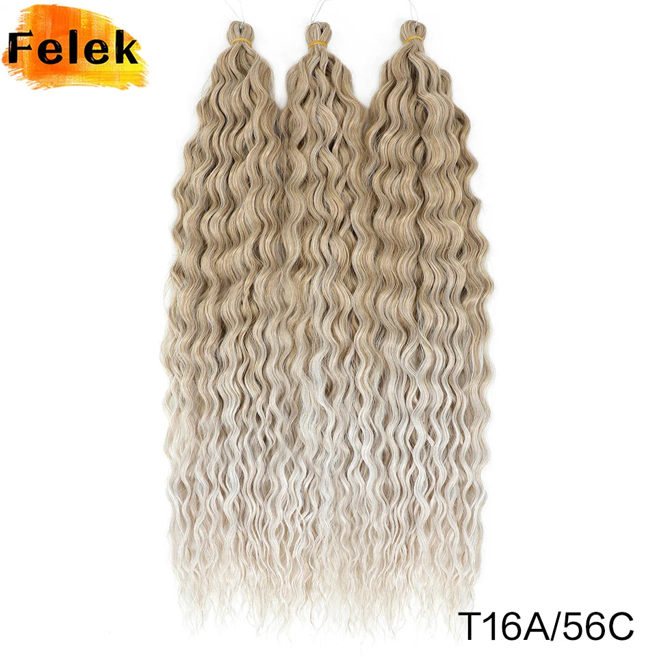 3Pcs Synthetic Ariel Water Wave Twist Curl Braiding Hair