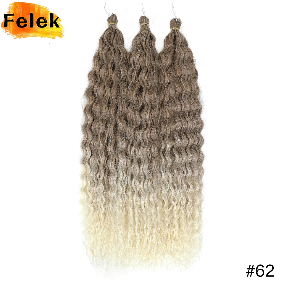 3Pcs Synthetic Ariel Water Wave Twist Curl Braiding Hair