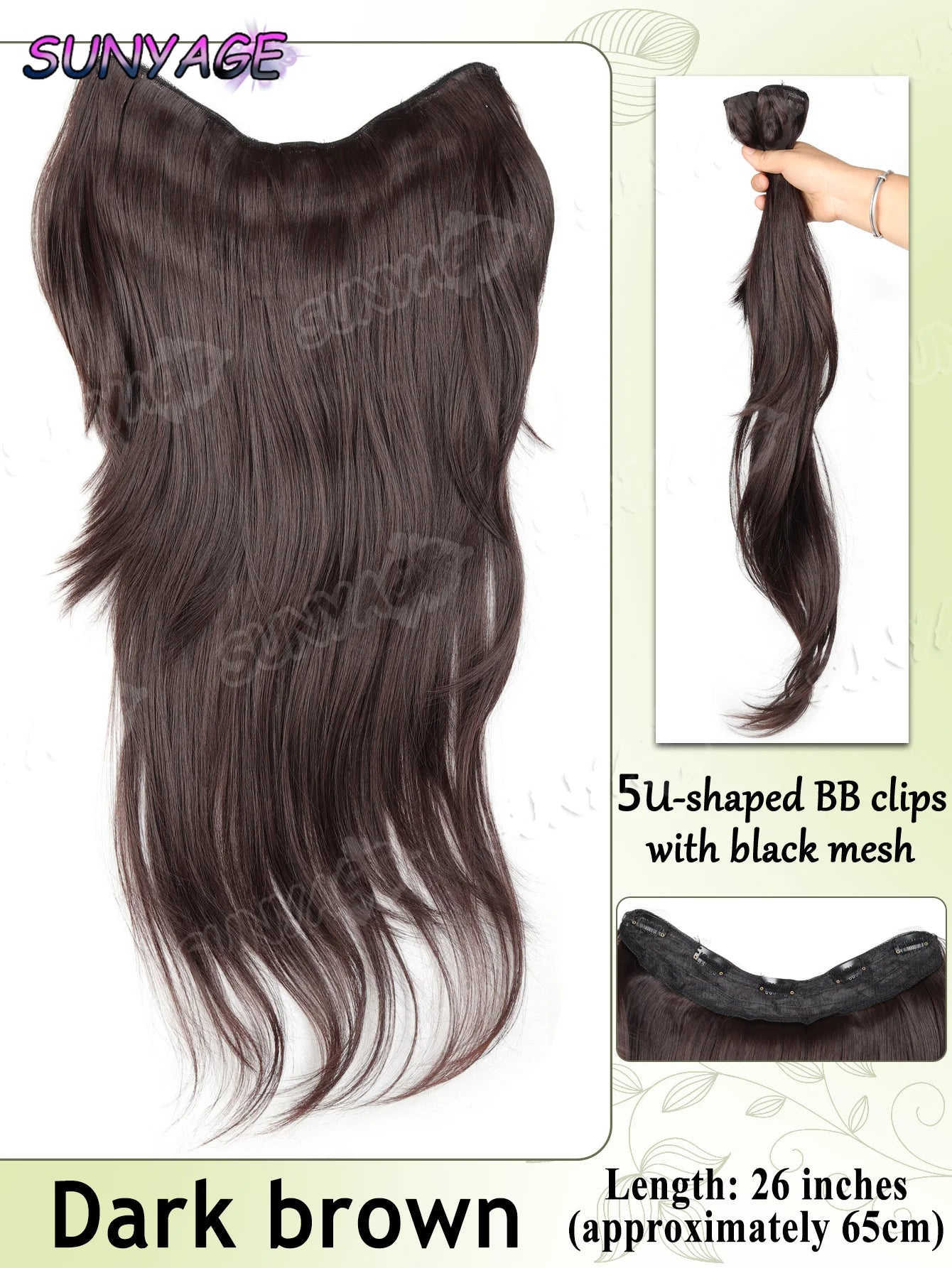 20" Synthetic Long Wavy Curly Hair Extensions