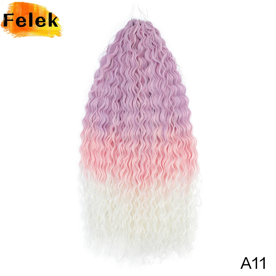 3Pcs Synthetic Ariel Water Wave Twist Curl Braiding Hair