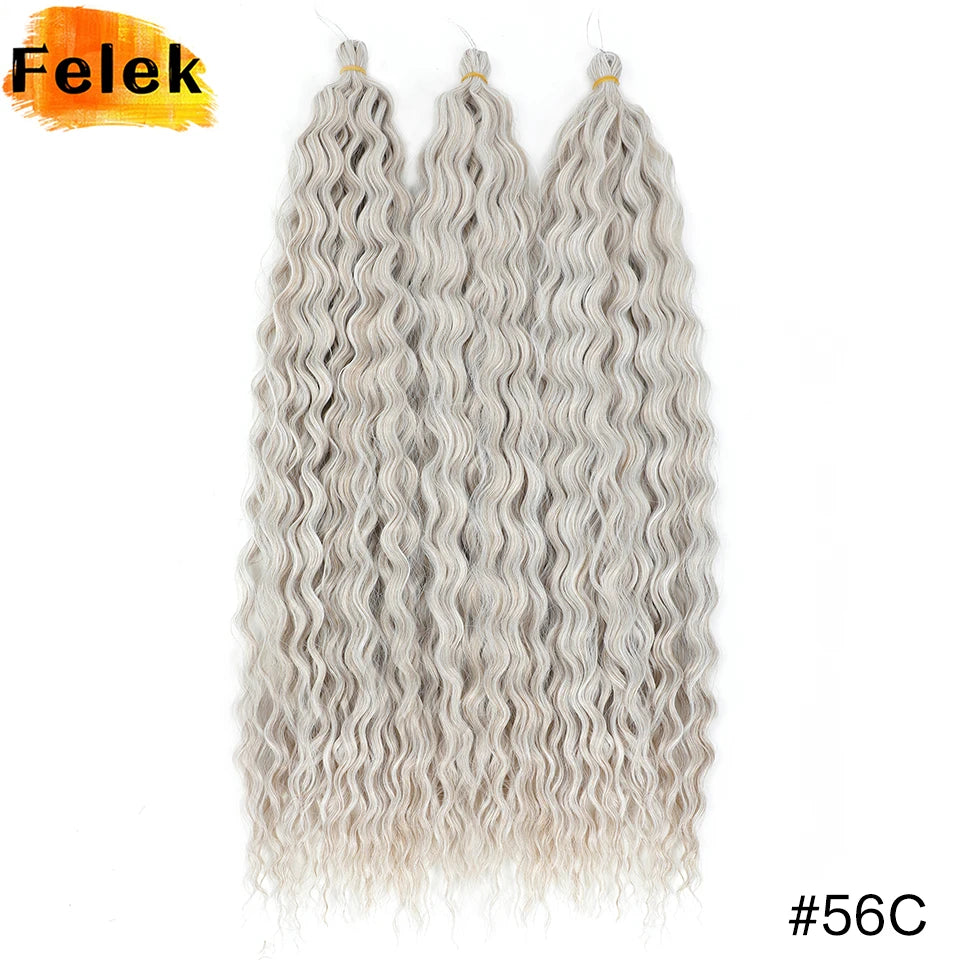 3Pcs Synthetic Ariel Water Wave Twist Curl Braiding Hair