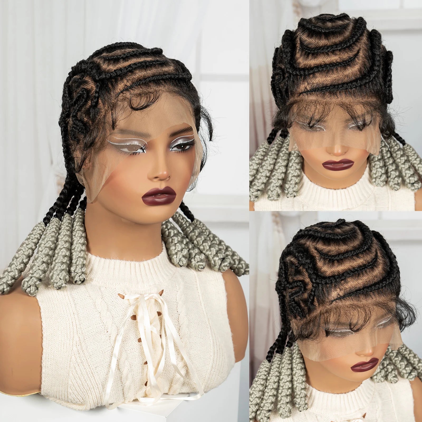 Cornrow Braided Synthetic Lace Front Wig