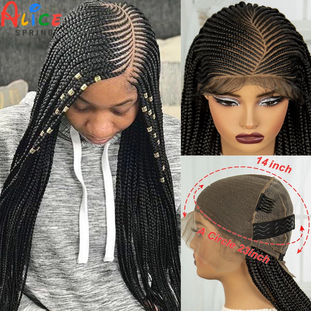 36" Braided Synthetic Lace Front Wig