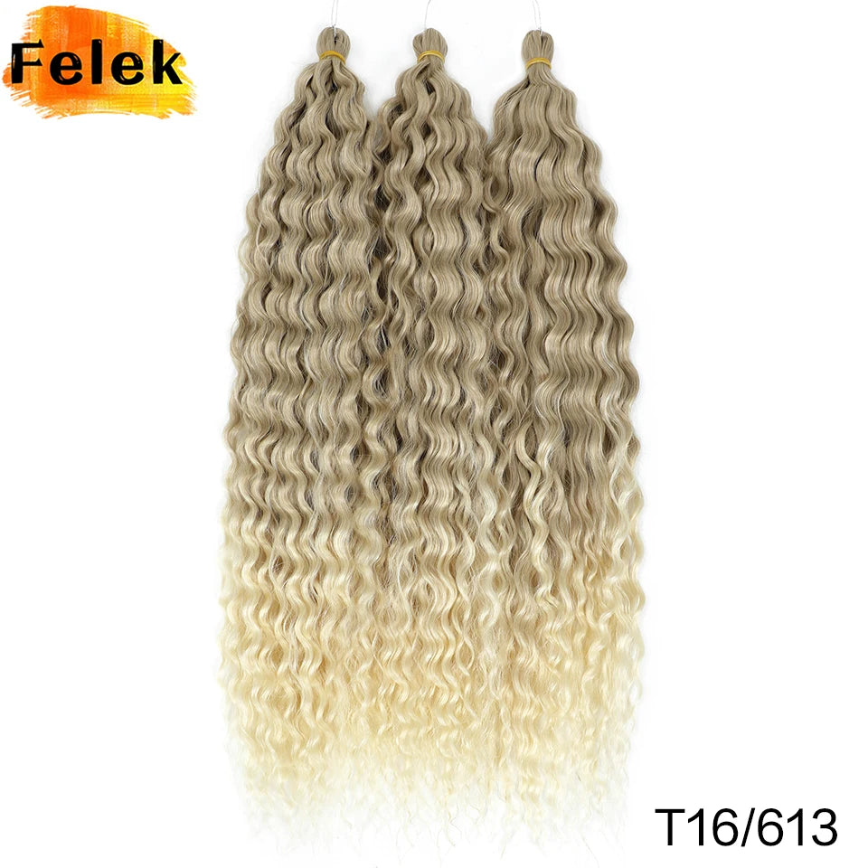 3Pcs Synthetic Ariel Water Wave Twist Curl Braiding Hair