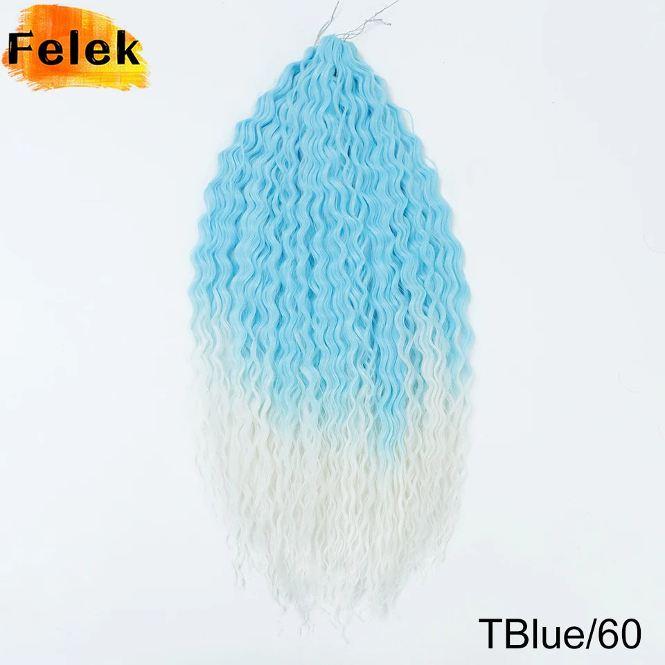 3Pcs Synthetic Ariel Water Wave Twist Curl Braiding Hair