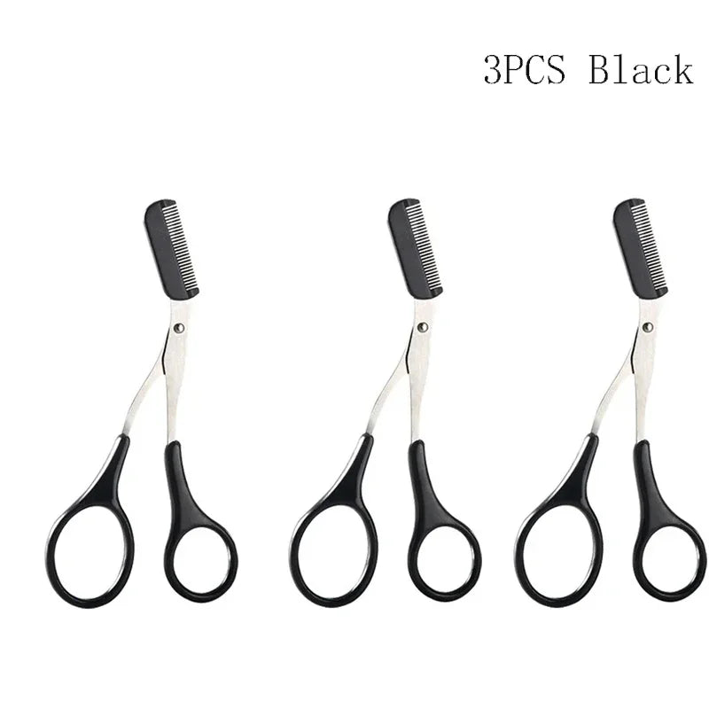 4pc Stainless Steel Eyebrow Shaping Scissors with Comb