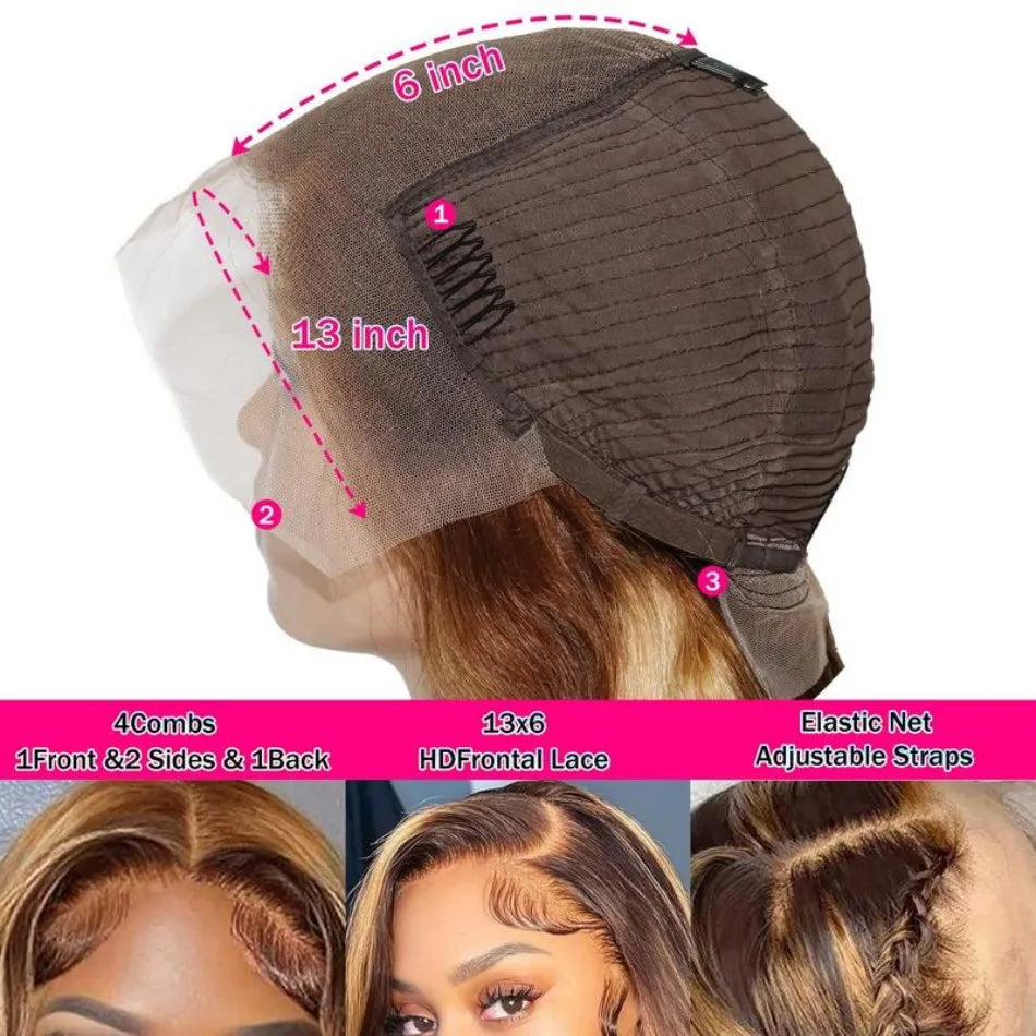 Honey Blonde Deep Wave Lace Front Human Hair Wig