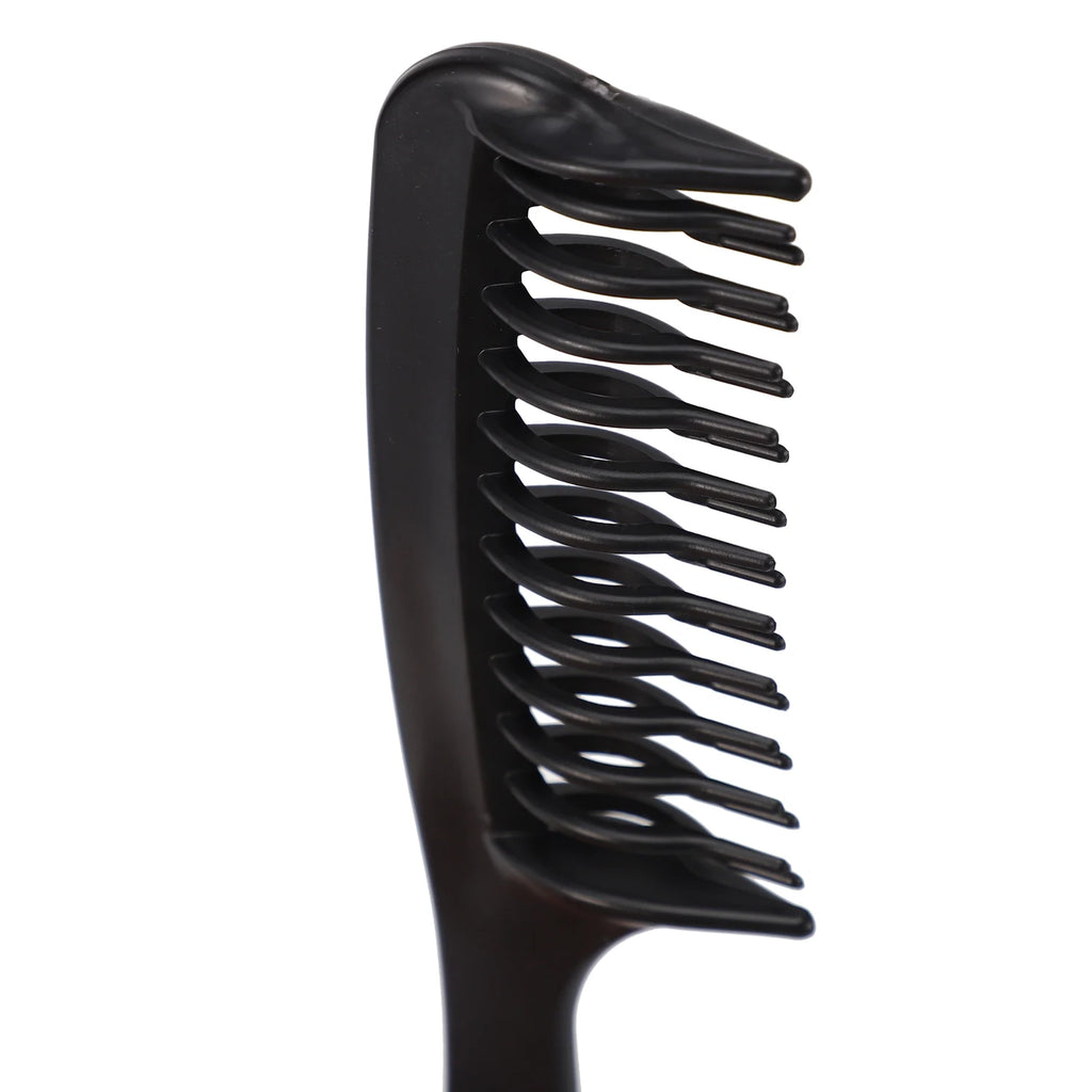 Black Double Row Tooth Detangler Hair Comb
